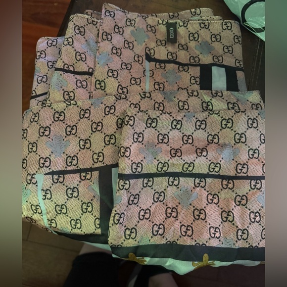 Gucci Silk scarf/wrap  baby pink with silver bees, like new! 
NWOT, beautiful! - Picture 1 of 9
